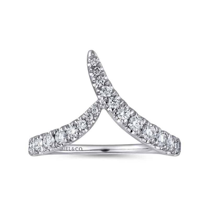 14K White Gold V Shaped Bypass Diamond Ring - LR51302W45JJ-Gabriel & Co.-Renee Taylor Gallery