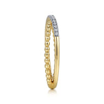 14K Yellow Gold Beaded Pavé Diamond Criss Cross Ring - LR51463Y45JJ-Gabriel & Co.-Renee Taylor Gallery