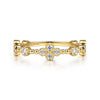 14K Yellow Gold Diamond Quatrefoil Station Ring - LR51473Y45JJ-Gabriel & Co.-Renee Taylor Gallery