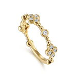 14K Yellow Gold Diamond Quatrefoil Station Ring - LR51473Y45JJ-Gabriel & Co.-Renee Taylor Gallery