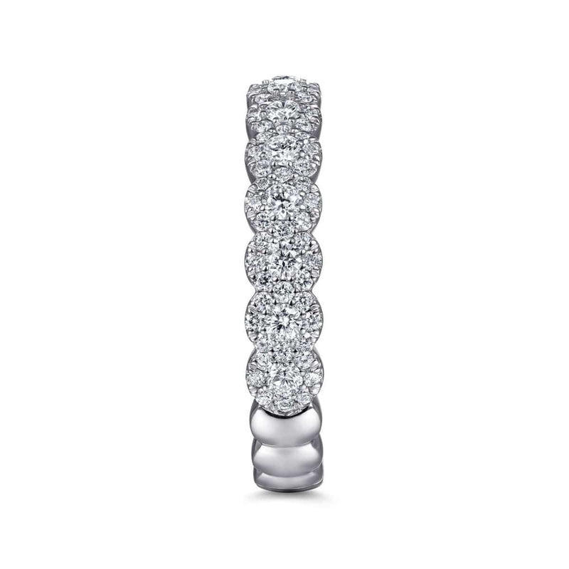 14K White Gold Round Pavé Diamond Band - LR51483W44JJ-Gabriel & Co.-Renee Taylor Gallery