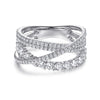 14K White Gold Criss Crossing Layered Diamond Ring - LR51499W45JJ-Gabriel & Co.-Renee Taylor Gallery