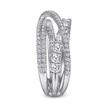 14K White Gold Criss Crossing Layered Diamond Ring - LR51499W45JJ-Gabriel & Co.-Renee Taylor Gallery