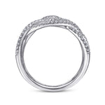 14K White Gold Layered Grid Diamond Ring - LR51503W45JJ-Gabriel & Co.-Renee Taylor Gallery