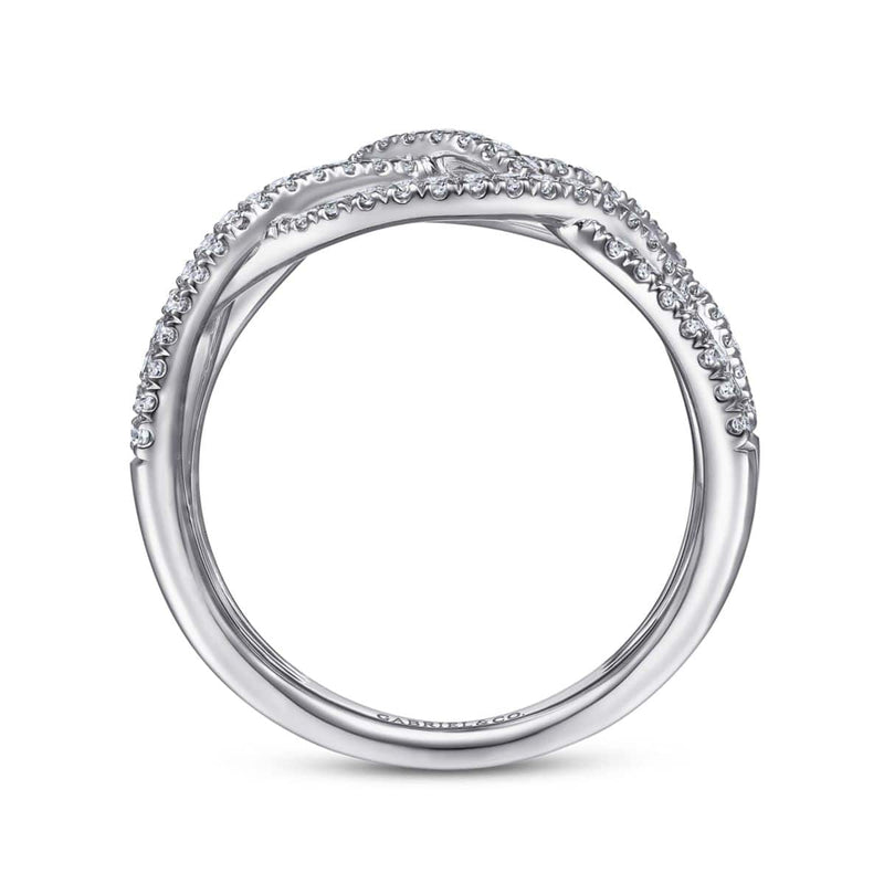 14K White Gold Layered Grid Diamond Ring - LR51503W45JJ-Gabriel & Co.-Renee Taylor Gallery