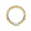 14K White-Yellow Gold Wide Band Layered Diamond Ring - LR51517M45JJ-Gabriel & Co.-Renee Taylor Gallery