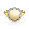 14K Yellow Gold Pinky Signet Ring with Diamond Halo - LR51521Y45JJ-Gabriel & Co.-Renee Taylor Gallery