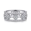 14K White Gold Round Diamond Station Ring - LR51555W45JJ-Gabriel & Co.-Renee Taylor Gallery