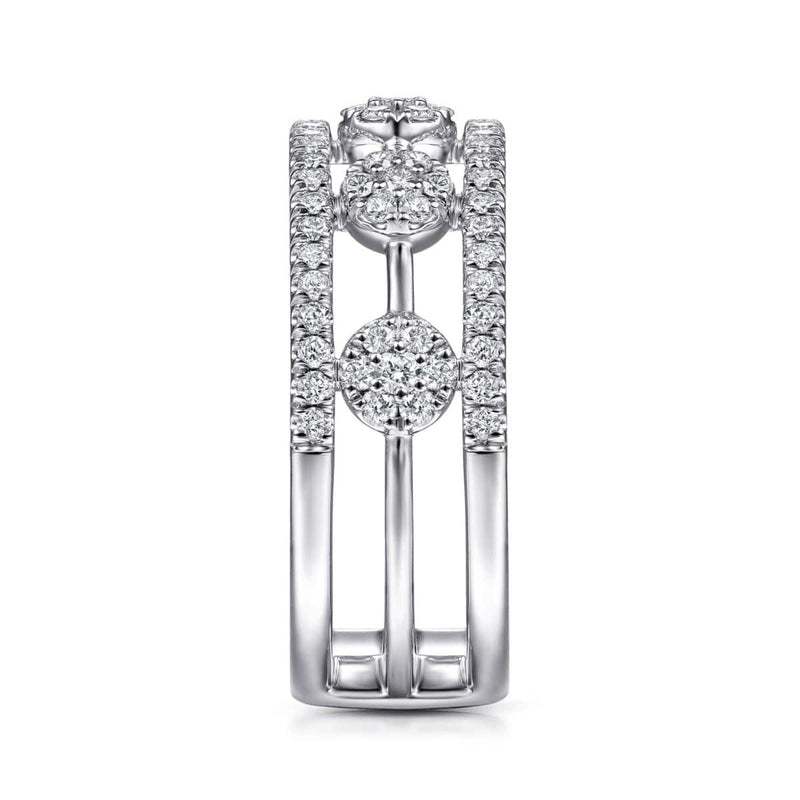 14K White Gold Round Diamond Station Ring - LR51555W45JJ-Gabriel & Co.-Renee Taylor Gallery