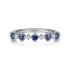 14K White Gold Alternating Round Diamond and Sapphire Ring - LR51614W45SA-Gabriel & Co.-Renee Taylor Gallery