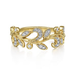 14K Yellow Gold Diamond Leaf Ring - LR51641Y45JJ-Gabriel & Co.-Renee Taylor Gallery