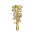 14K Yellow Gold Diamond Leaf Ring - LR51641Y45JJ-Gabriel & Co.-Renee Taylor Gallery