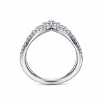 14K White Gold Two Row Bursting Diamond Chevron Ring - LR51656W45JJ-Gabriel & Co.-Renee Taylor Gallery