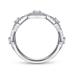 14K White Gold Diamond Station Stackable Ring - LR51683W45JJ-Gabriel & Co.-Renee Taylor Gallery