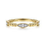 14K Yellow Gold Beaded Marquis Cluster Diamond Bujukan Ring - LR51693Y45JJ-Gabriel & Co.-Renee Taylor Gallery