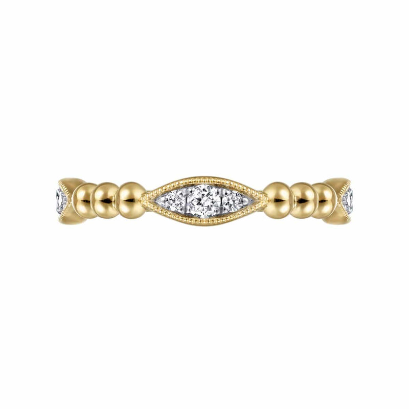 14K Yellow Gold Beaded Marquis Cluster Diamond Bujukan Ring - LR51693Y45JJ-Gabriel & Co.-Renee Taylor Gallery