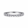 14K White Gold Single Prong Diamond Band - LR51698W45JJ-Gabriel & Co.-Renee Taylor Gallery