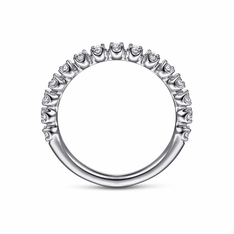 14K White Gold Single Prong Diamond Band - LR51698W45JJ-Gabriel & Co.-Renee Taylor Gallery