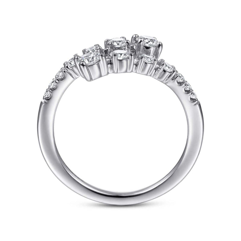 14K White Gold Diamond Bypass Open Ring - LR51725W45JJ-Gabriel & Co.-Renee Taylor Gallery