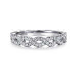 14K White Gold Twisted Diamond Stackable Ring - LR51748W45JJ-Gabriel & Co.-Renee Taylor Gallery