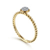 14K Yellow Gold Round Diamond Cluster Ring with Bujukan Beaded Shank - LR51825Y45JJ-Gabriel & Co.-Renee Taylor Gallery