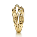 14K Yellow Gold Bujukan Criss Cross Ring - LR51830Y4JJJ-Gabriel & Co.-Renee Taylor Gallery