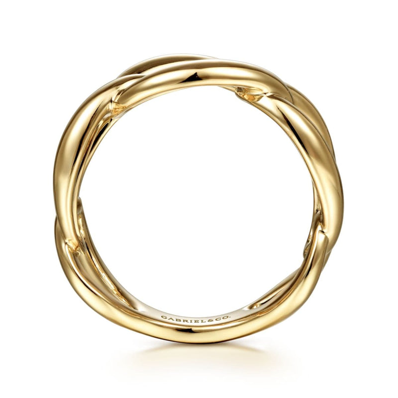 14K Yellow Gold Chain Link Ring - LR51880Y4JJJ-Gabriel & Co.-Renee Taylor Gallery