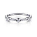 14K White Gold Diamond Station Stackable Ring - LR51907W45JJ-Gabriel & Co.-Renee Taylor Gallery