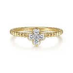 14K Yellow Gold Diamond Cluster Clover and Bujukan Ring - LR51911Y45JJ-Gabriel & Co.-Renee Taylor Gallery