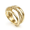 14K Yellow Gold Wide Bujukan Criss Cross Ring - LR51968Y4JJJ-Gabriel & Co.-Renee Taylor Gallery