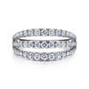 14K White Gold Three Row Diamond Ring - LR52002W45JJ-Gabriel & Co.-Renee Taylor Gallery