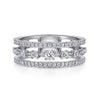 14K White Gold Three Row Diamond Station Ring - LR52008W45JJ-Gabriel & Co.-Renee Taylor Gallery