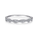 14K White Gold Twisted Diamond Band - LR52078W45JJ-Gabriel & Co.-Renee Taylor Gallery