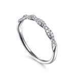 14K White Gold Twisted Diamond Band - LR52078W45JJ-Gabriel & Co.-Renee Taylor Gallery