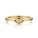 14K Yellow Gold Dainty Evil Eye Diamond Ring - LR52110Y45JJ-Gabriel & Co.-Renee Taylor Gallery