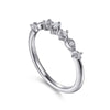 14K White Gold Single Prong Diamond Station Ring - LR52158W45JJ-Gabriel & Co.-Renee Taylor Gallery