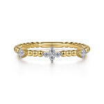 14K Yellow Gold Diamond Station Bujukan Ring - LR52159Y45JJ-Gabriel & Co.-Renee Taylor Gallery