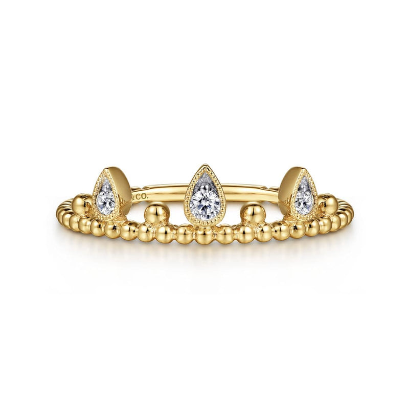 14K Yellow Gold Diamond Crown Bujukan Ring - LR52162Y45JJ-Gabriel & Co.-Renee Taylor Gallery