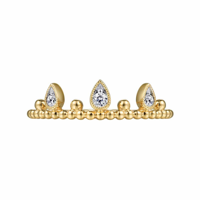 14K Yellow Gold Diamond Crown Bujukan Ring - LR52162Y45JJ-Gabriel & Co.-Renee Taylor Gallery