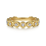 14K Yellow Gold Floating Diamond Station Ring - LR52170Y45JJ-Gabriel & Co.-Renee Taylor Gallery