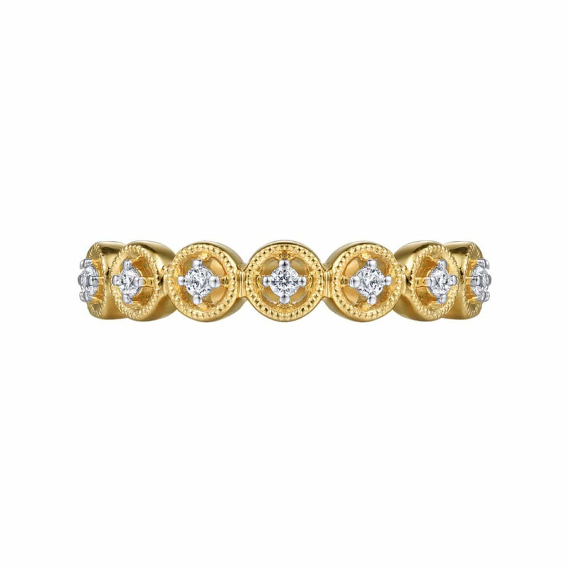 14K Yellow Gold Floating Diamond Station Ring - LR52170Y45JJ-Gabriel & Co.-Renee Taylor Gallery