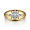 14K Yellow Gold Domed Diamond Star Ring - LR52181Y45JJ-Gabriel & Co.-Renee Taylor Gallery