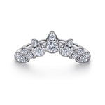 14K White Gold Diamond Burst Curved Ring - LR52192W45JJ-Gabriel & Co.-Renee Taylor Gallery