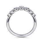 14K White Gold Diamond Burst Curved Ring - LR52192W45JJ-Gabriel & Co.-Renee Taylor Gallery