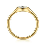 14K Yellow Gold Diamond Pavé Mini Signet Ring - LR52238Y45JJ-Gabriel & Co.-Renee Taylor Gallery