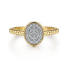 14K Yellow Gold Diamond Pavé Oval Ring - LR52239Y45JJ-Gabriel & Co.-Renee Taylor Gallery