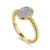 14K Yellow Gold Diamond Pavé Oval Ring - LR52239Y45JJ-Gabriel & Co.-Renee Taylor Gallery