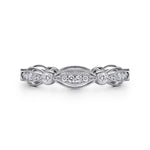 14K White Gold Scalloped Stackable Diamond Ring - LR6319W45JJ-Gabriel & Co.-Renee Taylor Gallery