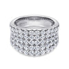 14K White Gold Wide Band Pavé Diamond Ring - LR6365W44JJ-Gabriel & Co.-Renee Taylor Gallery