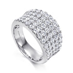 14K White Gold Wide Band Pavé Diamond Ring - LR6365W44JJ-Gabriel & Co.-Renee Taylor Gallery